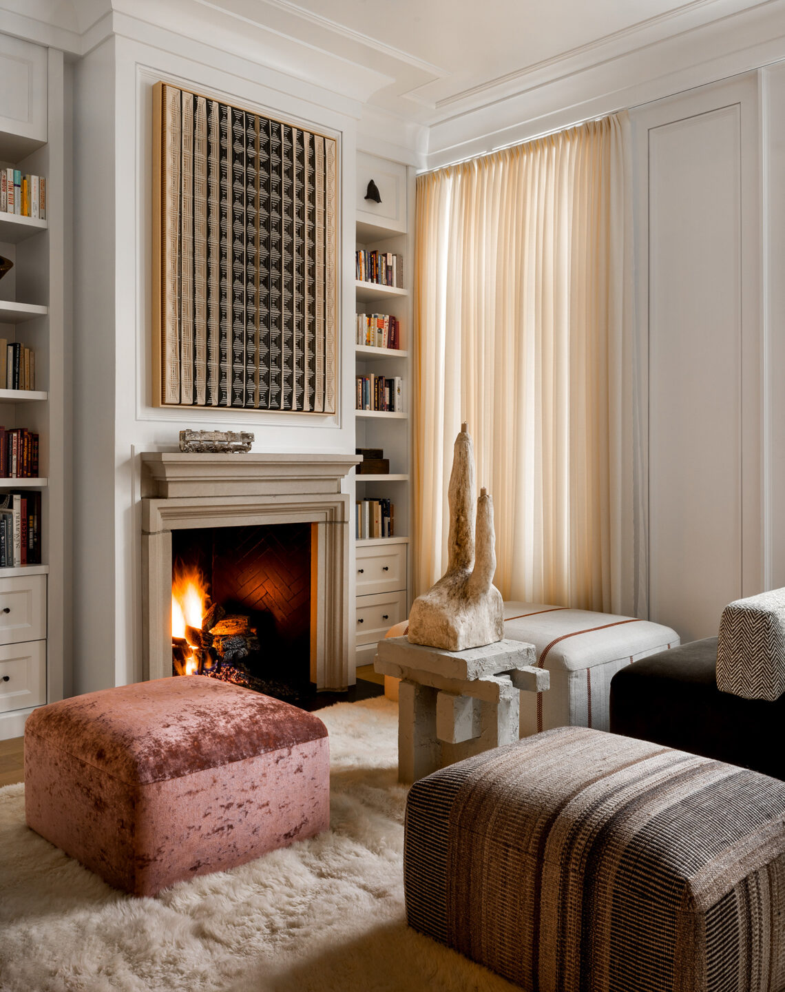 Michael-del-Piero-Interior-Design-Gold-Coast-Study-Living-Area-Bookshelves-Fireplace
